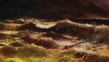  y Pintura - tormenta 1886 paisaje marino Ivan Aivazovsky